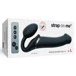 strap on me Gode Vibrant Strap-On 3 Moteurs L 16 x 3.7 cm Noir